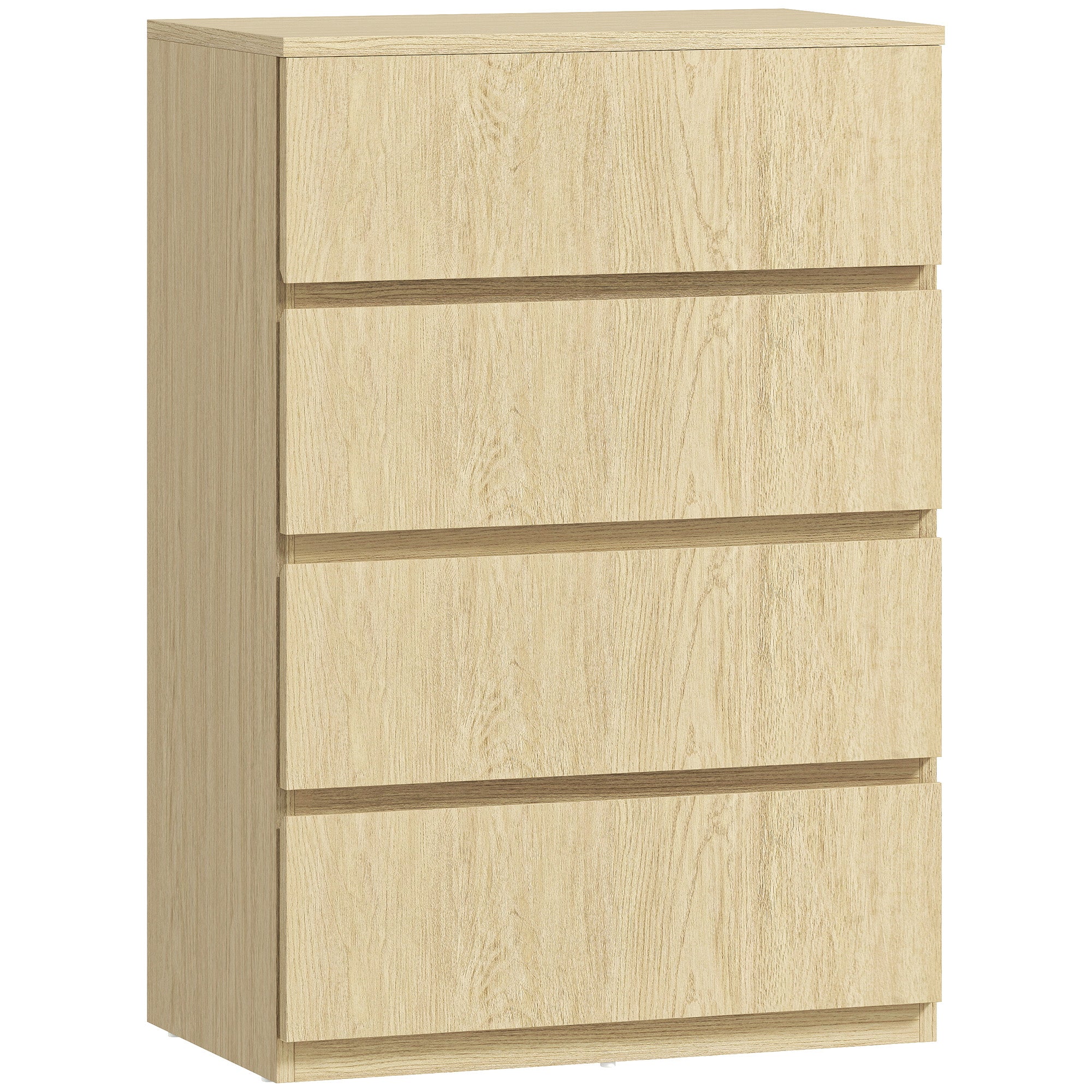 HOMCOM Chest of Drawers, 4-Drawer Storage Cabinets, Modern Dresser, Storage Drawer Unit for Bedroom