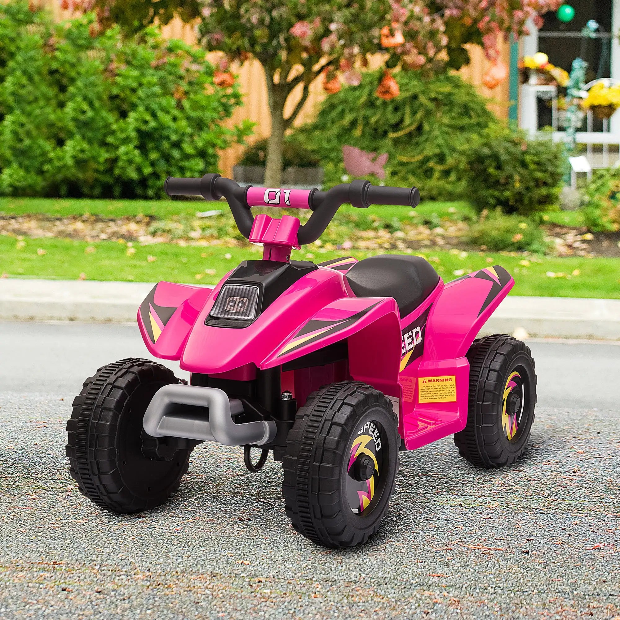 HOMCOM 6V Kids Electric Ride on Car ATV Toy Quad Bike Four Big Wheels w/ Forward Reverse Functions Toddlers for 18-36 Months Old