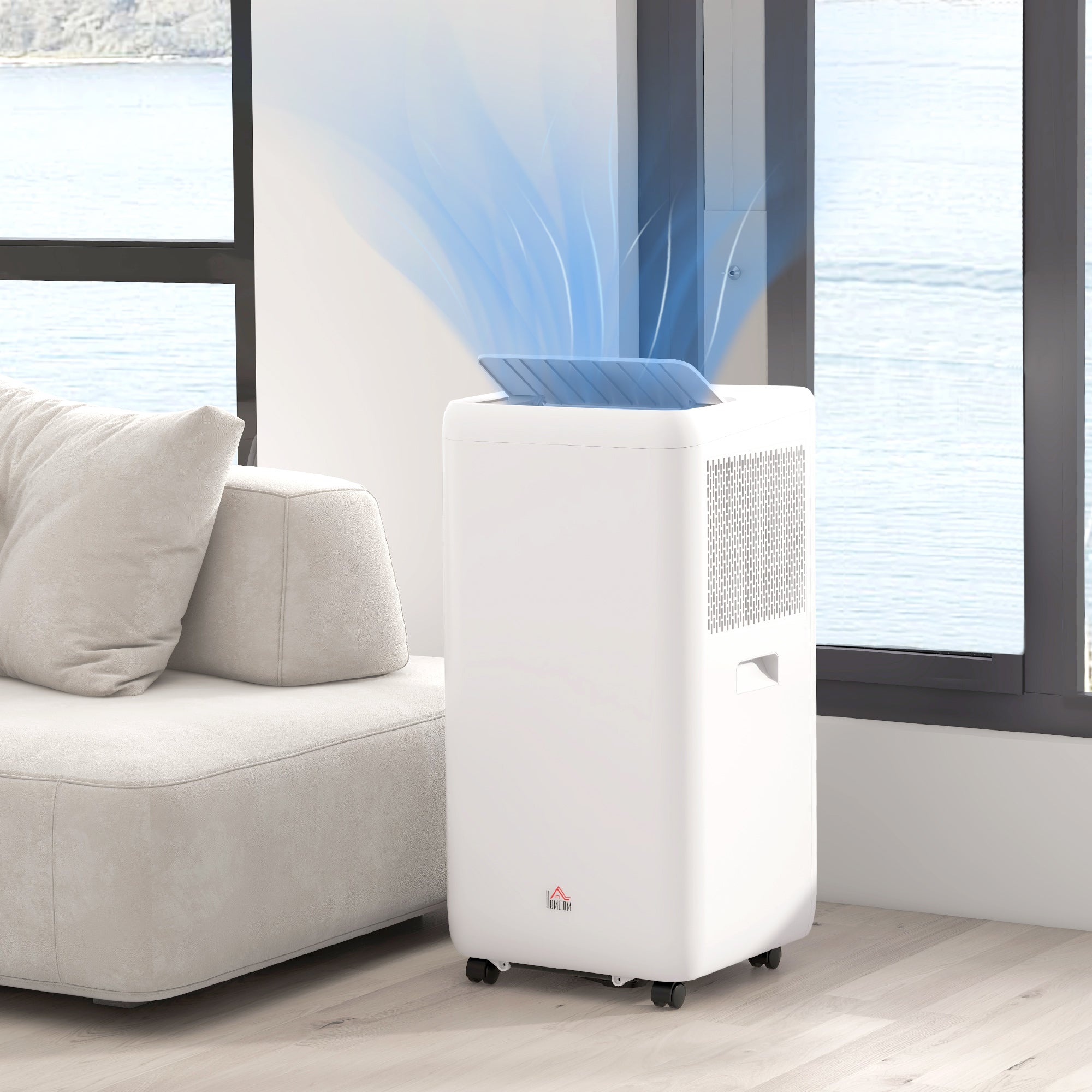 HOMCOM 12000 BTU Mobile Air Conditioner for Room up to 28m\'c2\'b2, with Dehumidifier, Auto & Sleep Mode, 24H Timer, Wheels