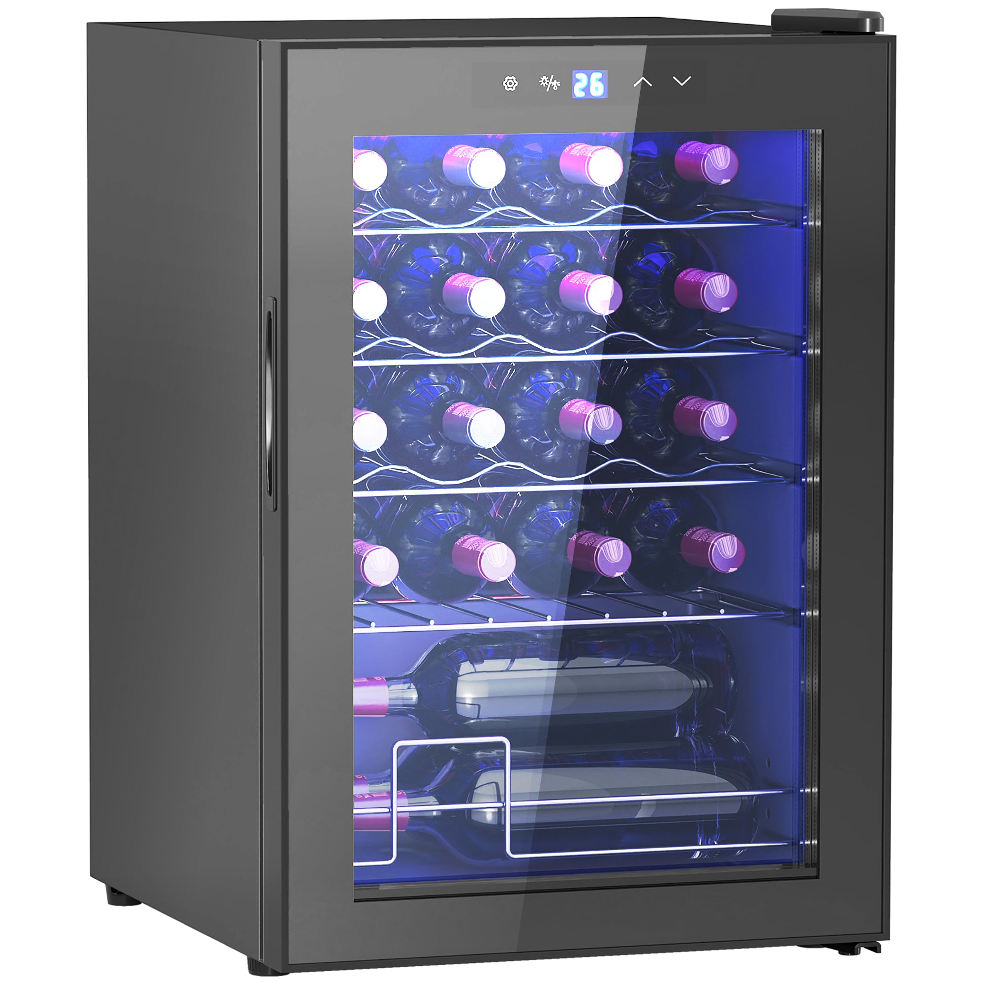 HOMCOM 20 Bottle 5-18\'e2\'84\'83 Countertop Wine Fridge - Black