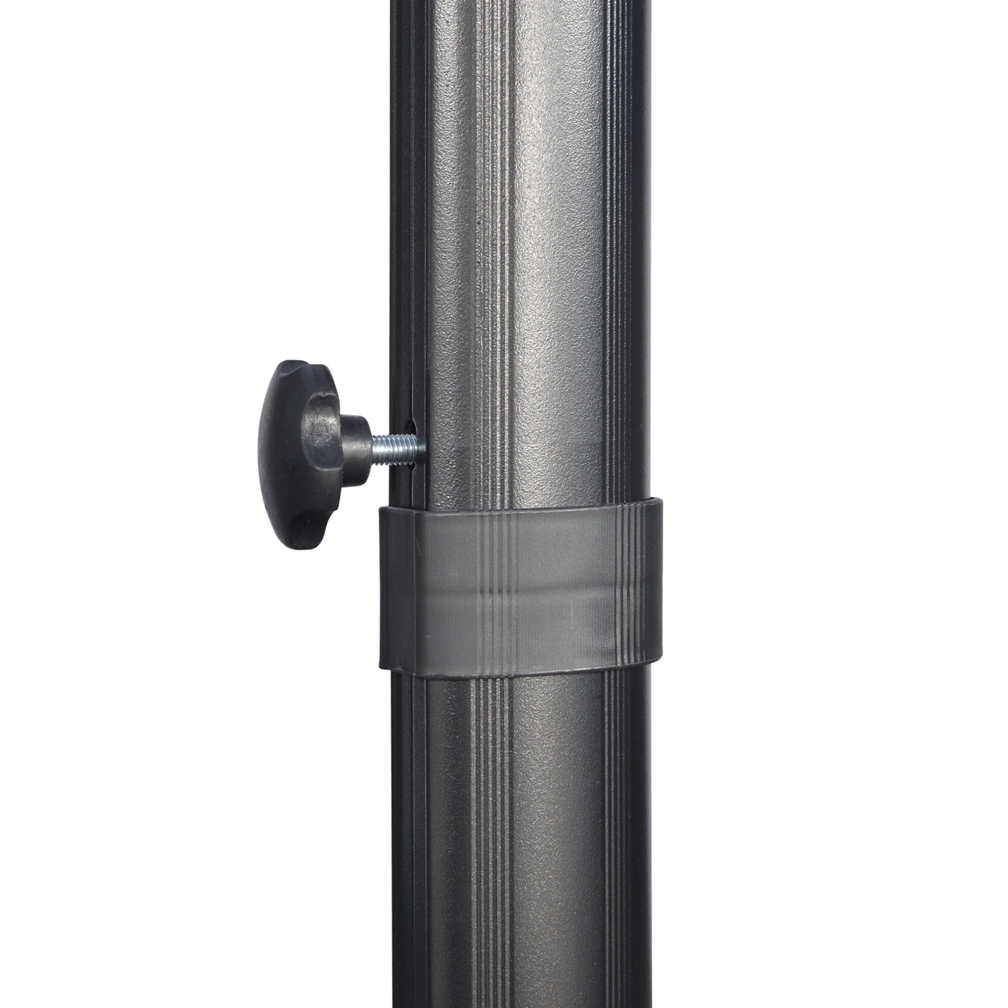 Outsunny 2.7 x 2.7 m Cantilever Parasol, Square Overhanging Umbrella with Cross Base, Crank Handle, Tilt, 360\'c2\'b0 Rotation and Aluminium Frame, Dark Grey