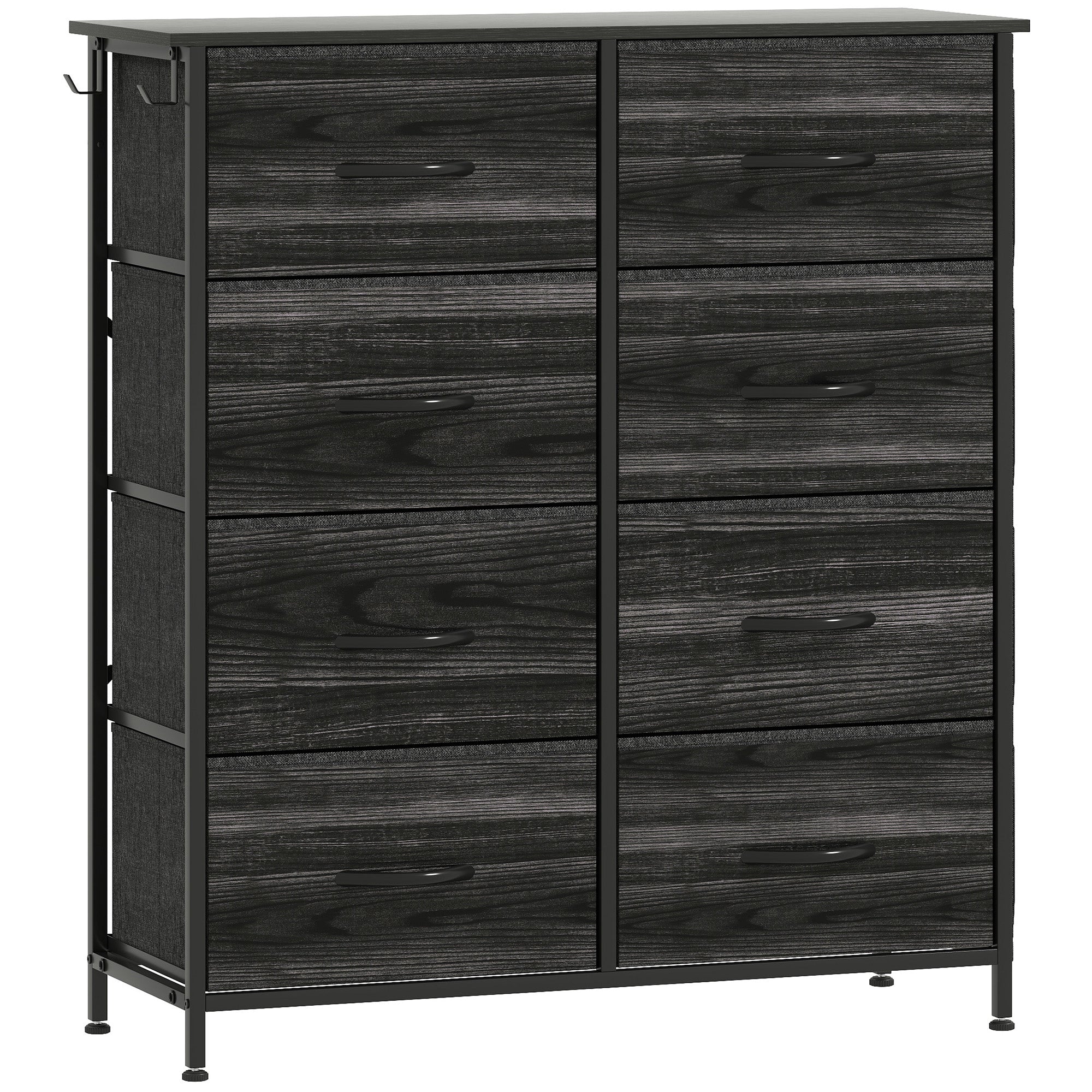 HOMCOM Chest of Eight Fabric Drawers - Black
