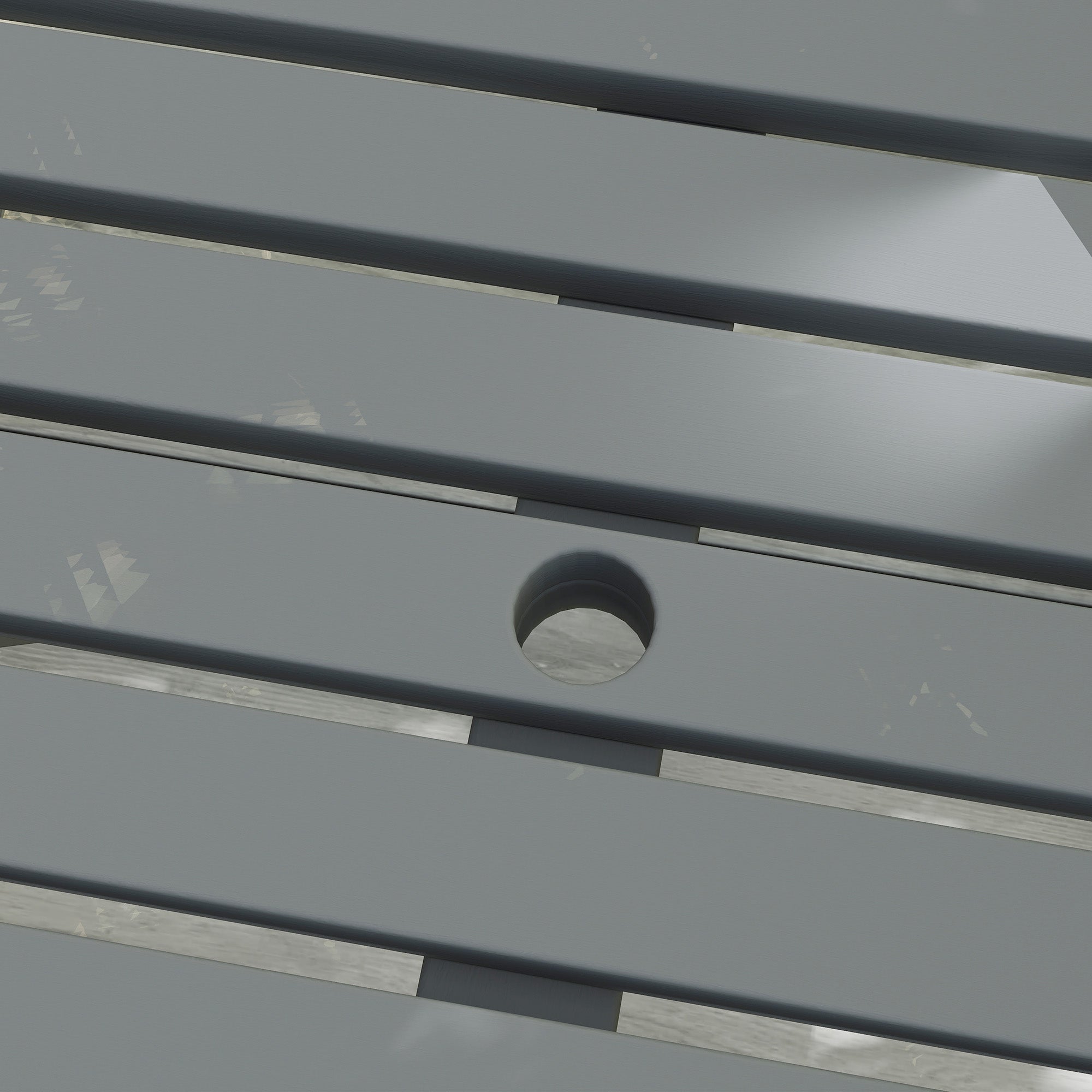 Outsunny 4 Seater Wooden Picnic Table Bench for Outdoor Garden or Patio with Parasol Cutout 150 cm Grey