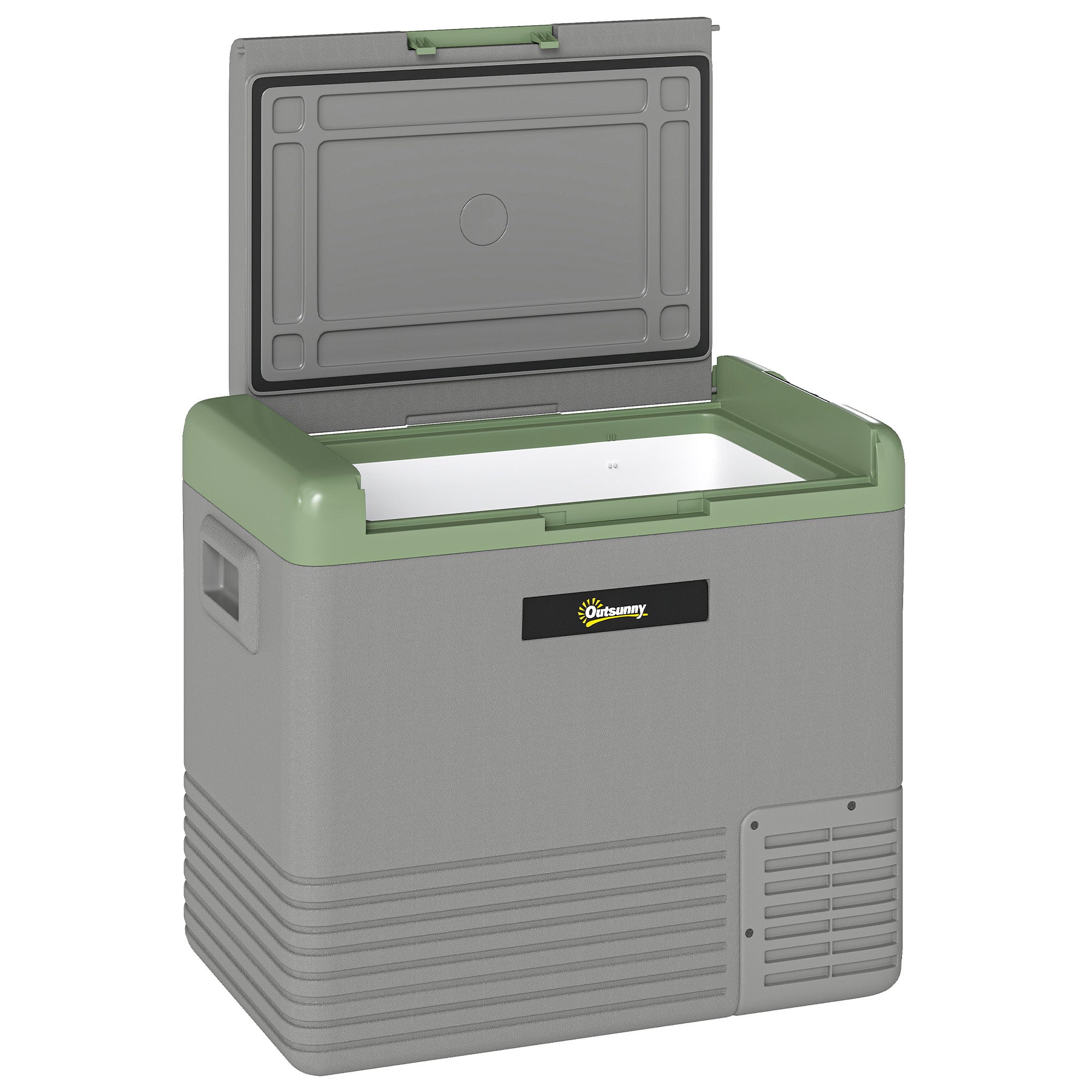 Outsunny 50L Portable Car Refrigerator - Light Green and Grey