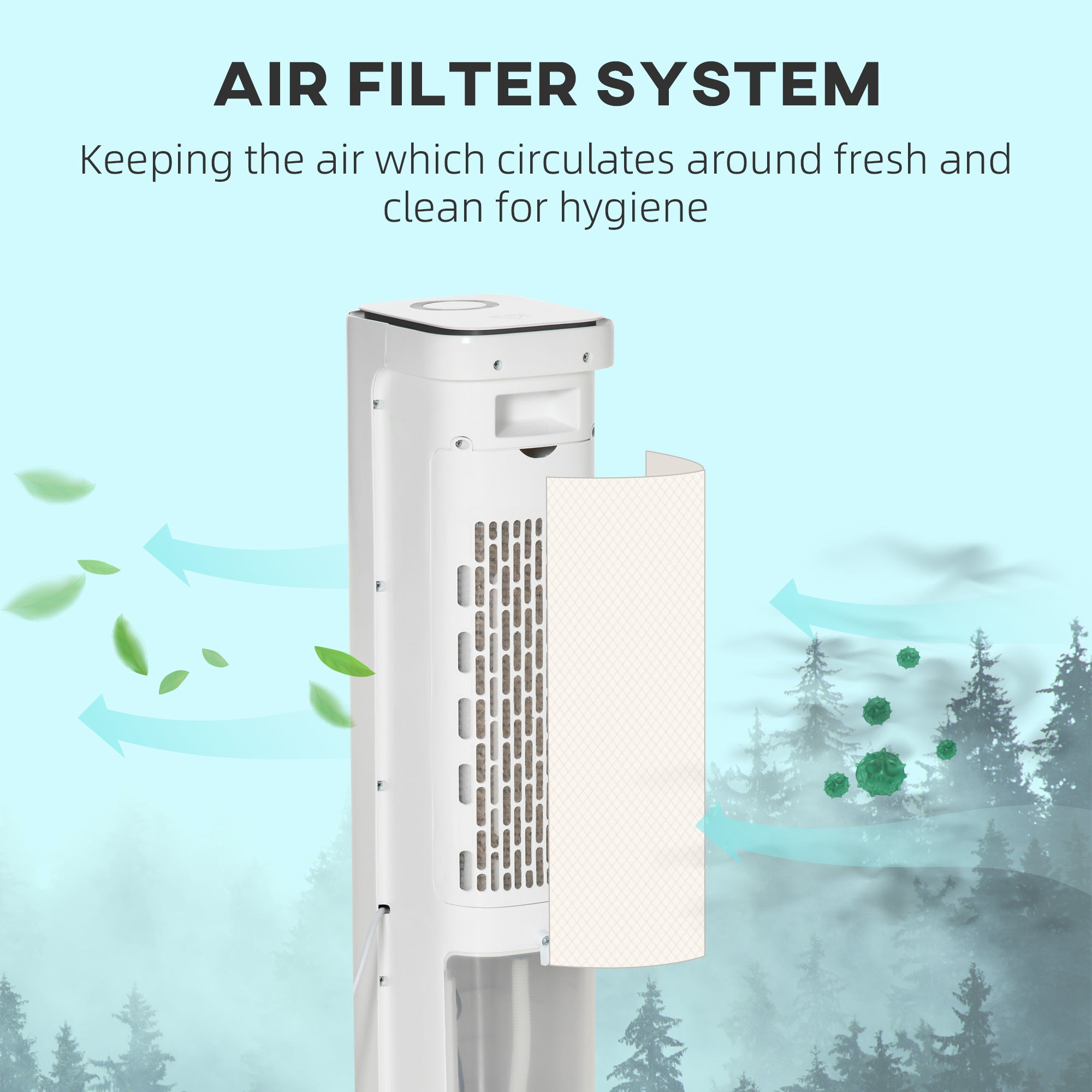 HOMCOM Evaporative Air Cooler, 5L Water Tank Oscillating Ice Cooling Fan with 3 Modes, 3 Speeds, Remote Control, Timer, and Oscillation, White