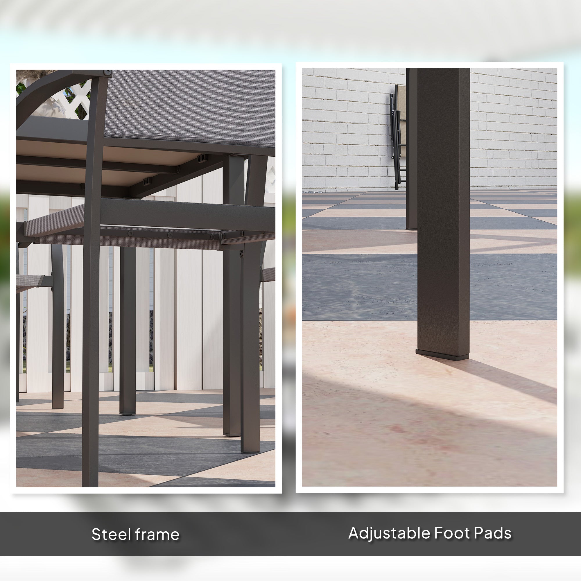 Outsunny Five-Piece Outdoor Garden Dining Set - Grey