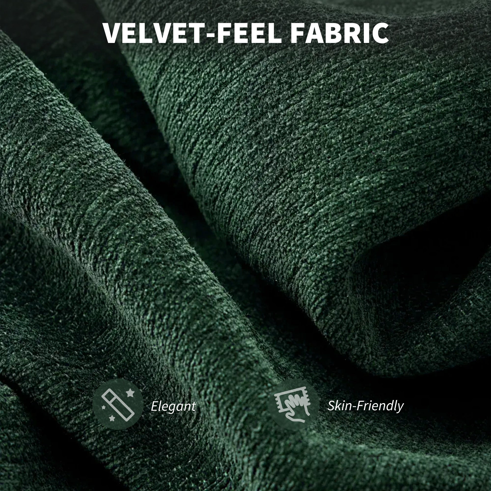 HOMCOM Velvet-Feel Office Chair - Dark Green