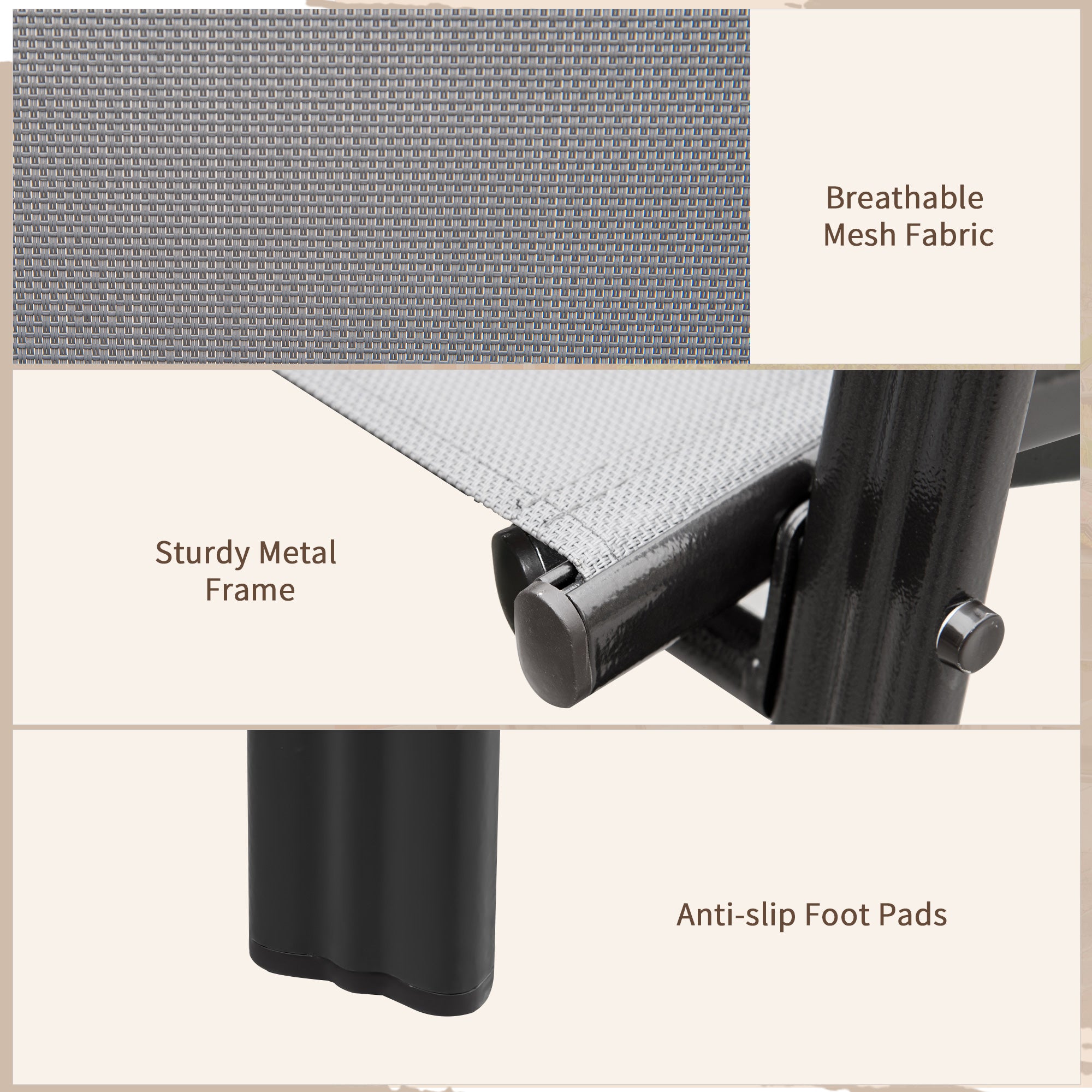 Outsunny Set of Four Stackable Mesh Seat Chairs - Dark Grey