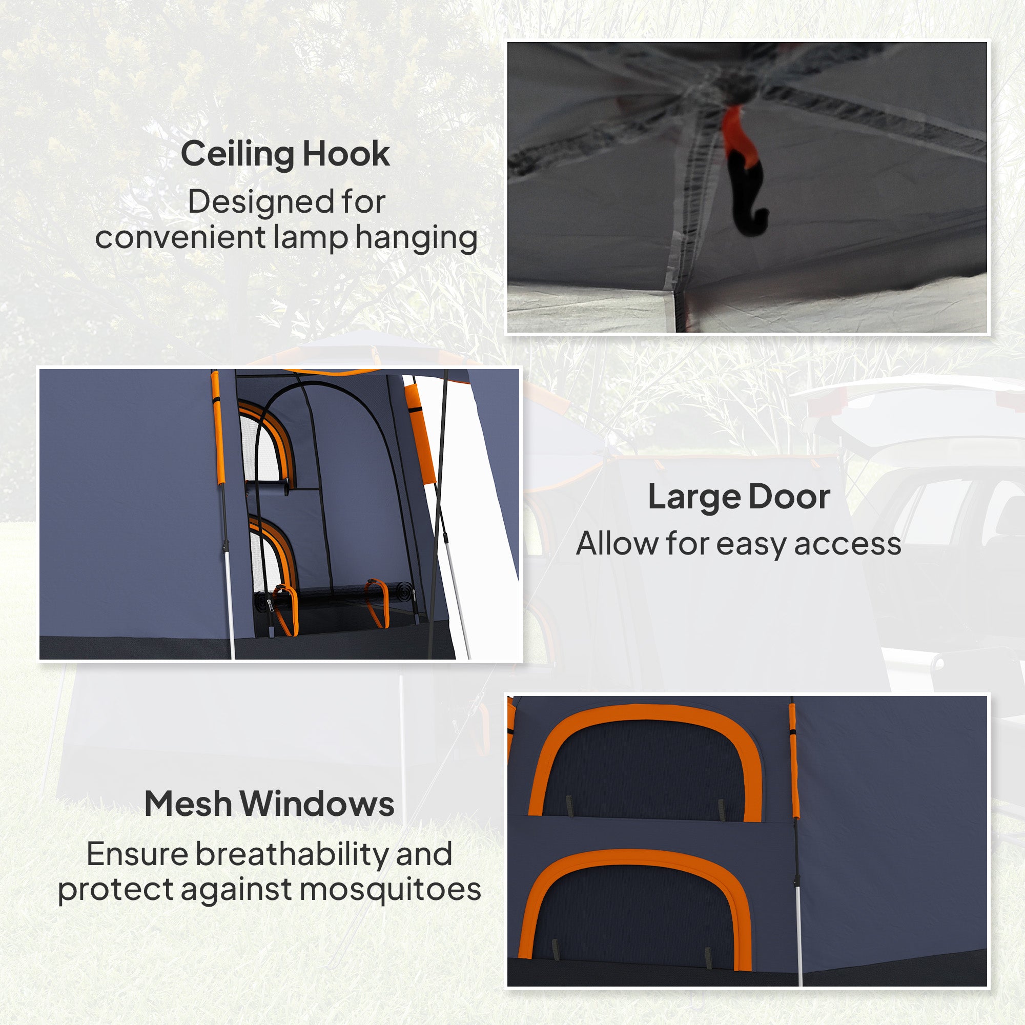 Outsunny Automatic Pop Up Camping Tent, Instant Setup 2-4 Man Tent with Mesh Windows, Waterproof & UV Protection Portable Dome Tent with Carrying Bag for Camping, Hiking, Backpacking, Dark Grey