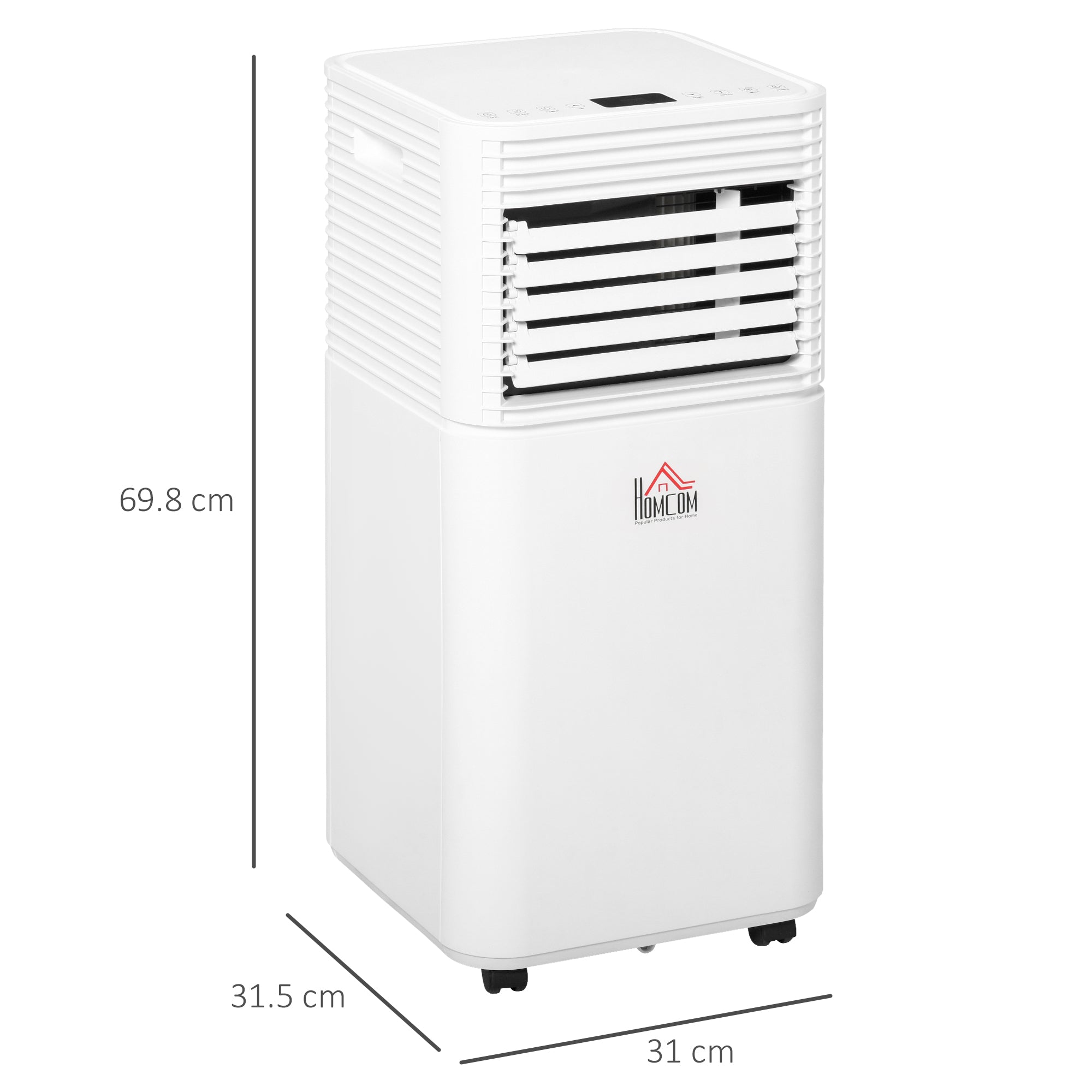 HOMCOM 9000 BTU Portable Air Conditioner for Cooling Dehumidifier Fan, Air Conditioning Unit for Room up to 18m², with Remote, 24H Timer, Window Mount Kit, R290, A Energy Efficiency, 1122W