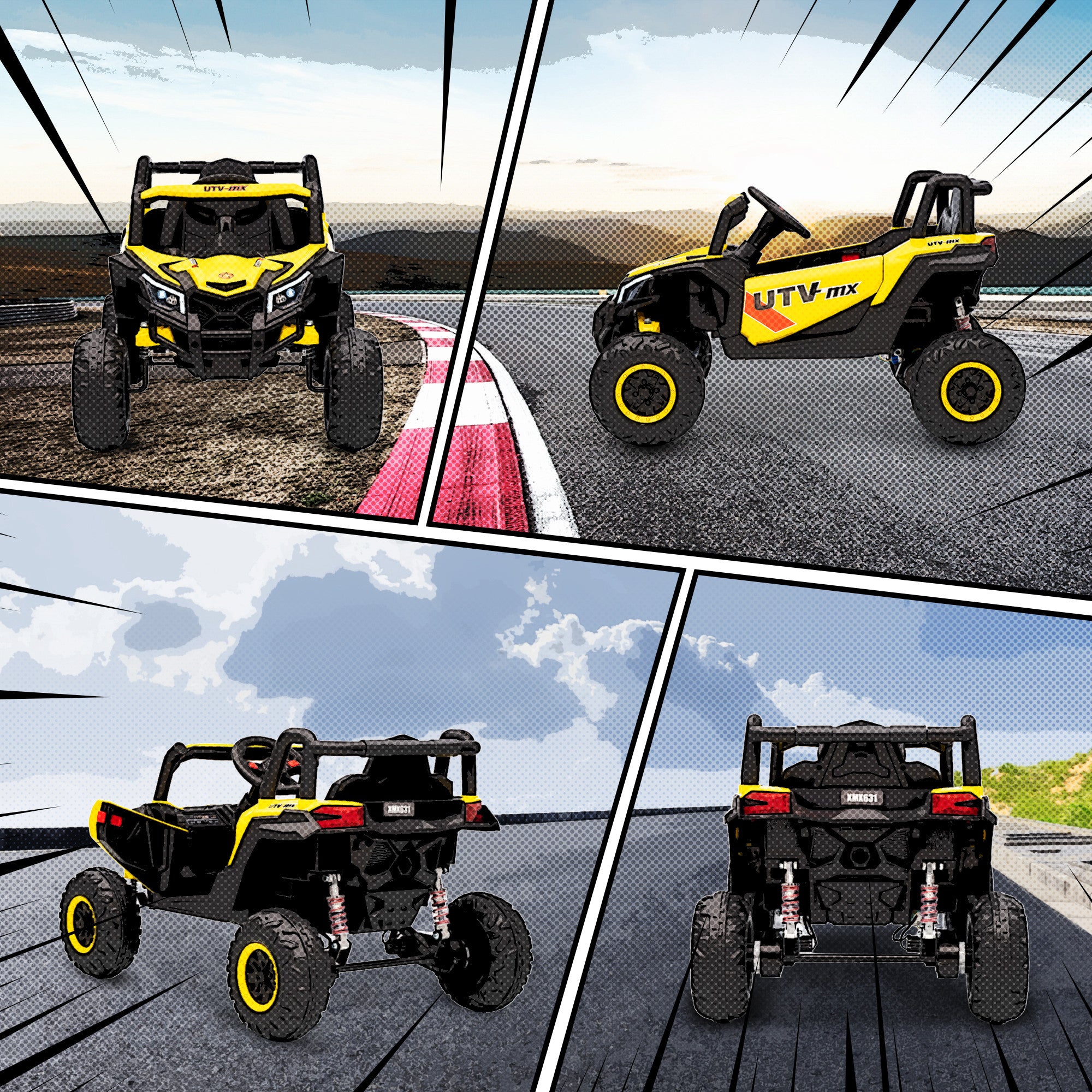 AIYAPLAY 12V Kids Ride On Car with Remote Control, Kids Electric Car with Suspension System, Music, for Kids 3-5 Years, Yellow