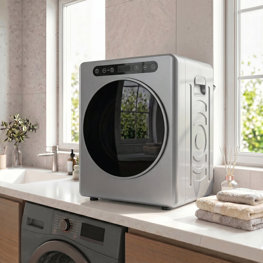 HOMCOM 5 kg Compact 40-60℃ Tumble Dryer - Silver Tone
