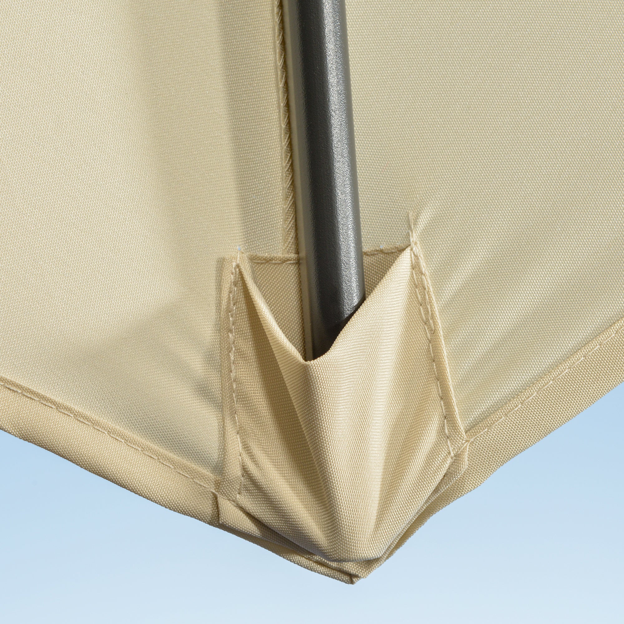 Outsunny 3 x 3(m) Cantilever Parasol with Cross Base, Garden Umbrella with 360\'c2\'b0 Rotation, Crank Handle and Tilt for Outdoor, Patio, Cream White