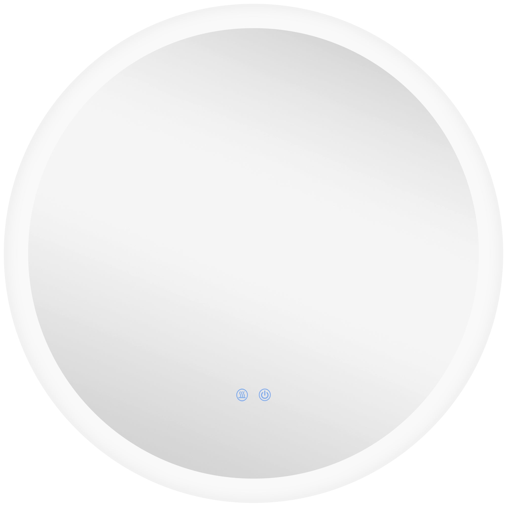 kleankin Round Bathroom Mirror with LED Lights, Wall-Mounted Dimmable Makeup Mirror with 3 Temperature Colours, Defogging Film, Memory Function, Hardwired, 70 x 70\'c2\'a0cm