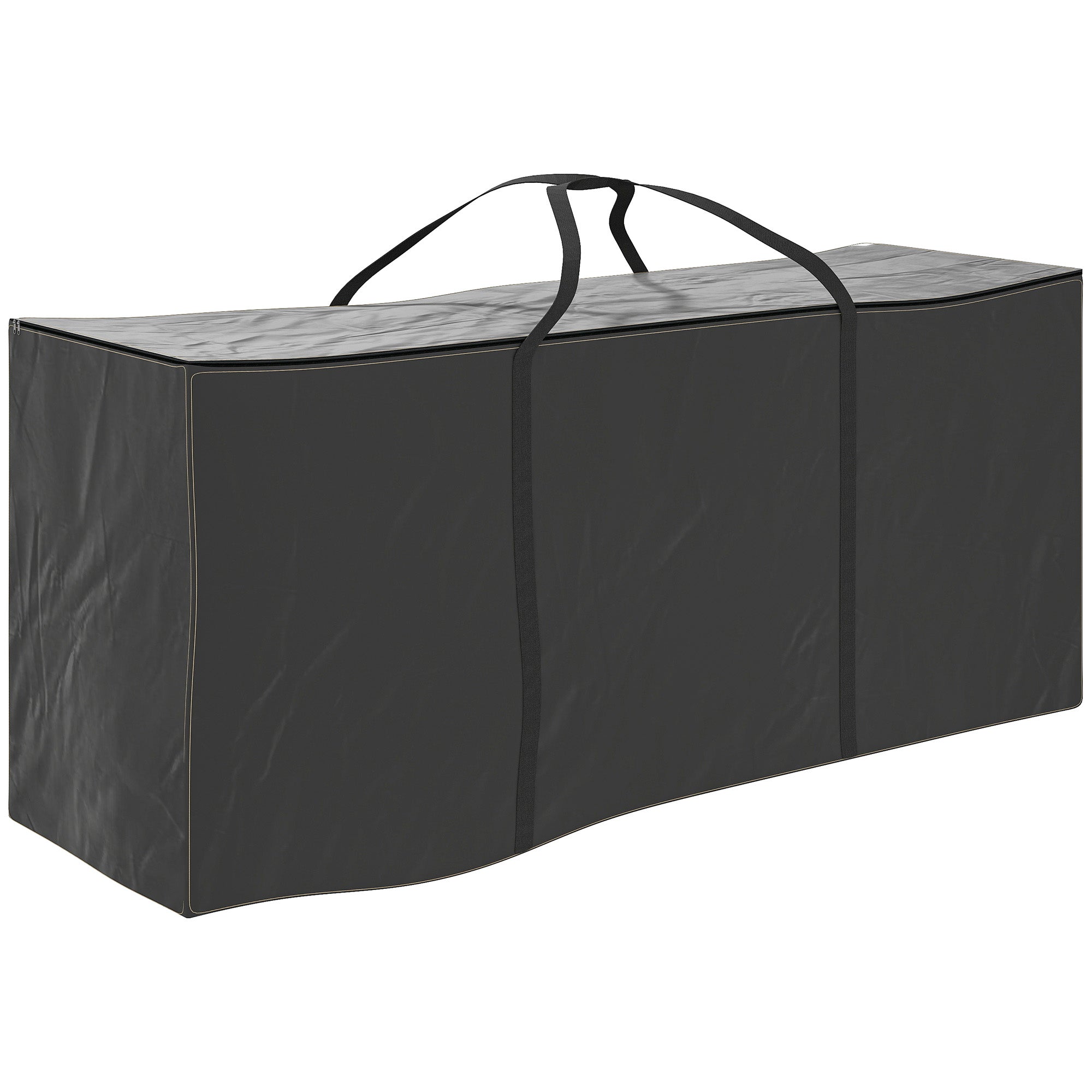 Outsunny 720 L Outdoor Garden Cushion Storage Bag, Heavy Duty 600D Oxford Fabric Waterproof Garden Furniture Cushion Storage Bag with 2-Way Zip for Tent, Christmas Tree, 175 x 55 x 75 cm, Black