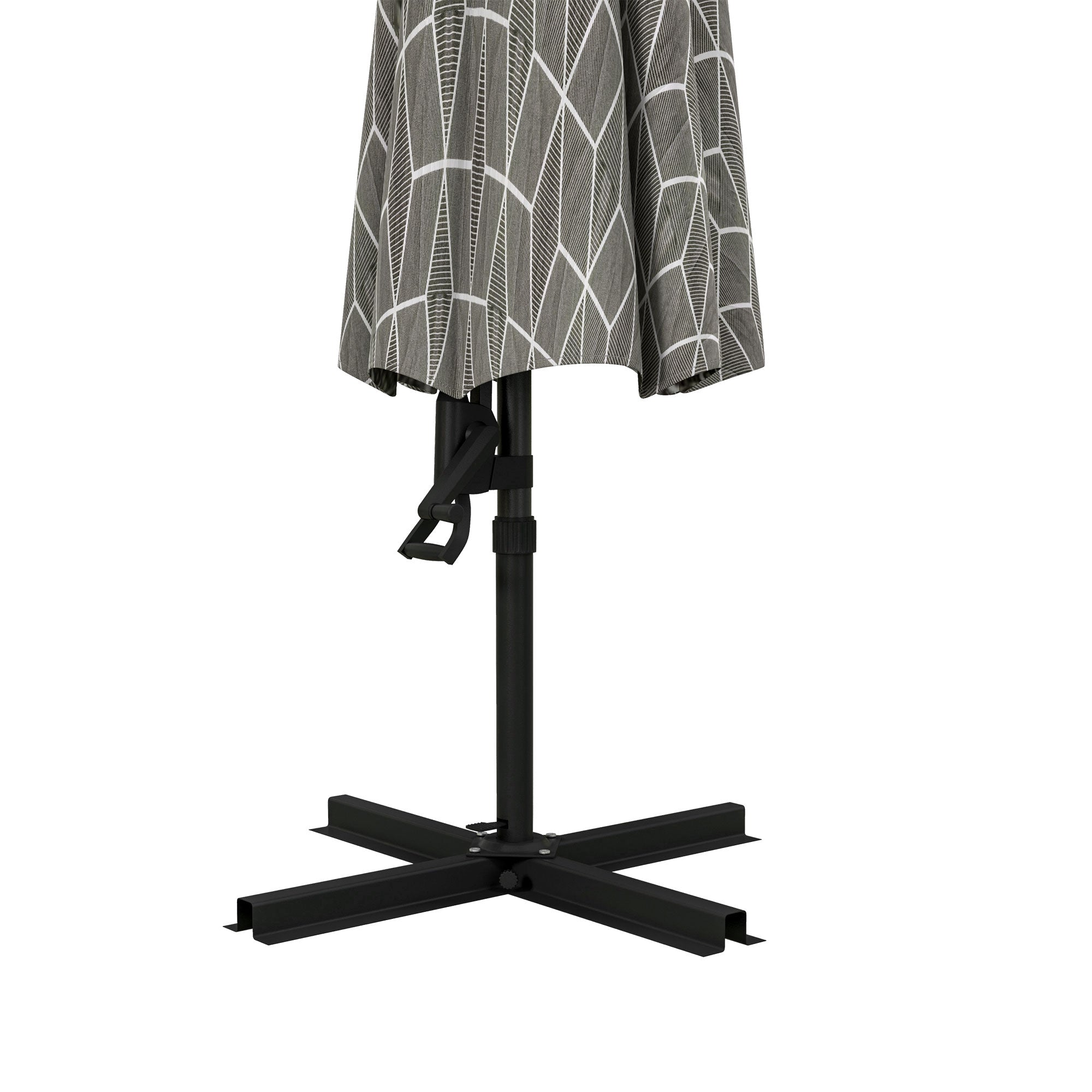 Outsunny 3(m) Convertible Cantilever Parasol and Centre-post Garden Parasol with Cross Base, 360\'c2\'b0 Rotation Banana Parasol with Crank Handle and 8 Ribs, Hanging Patio Umbrella, Black and White