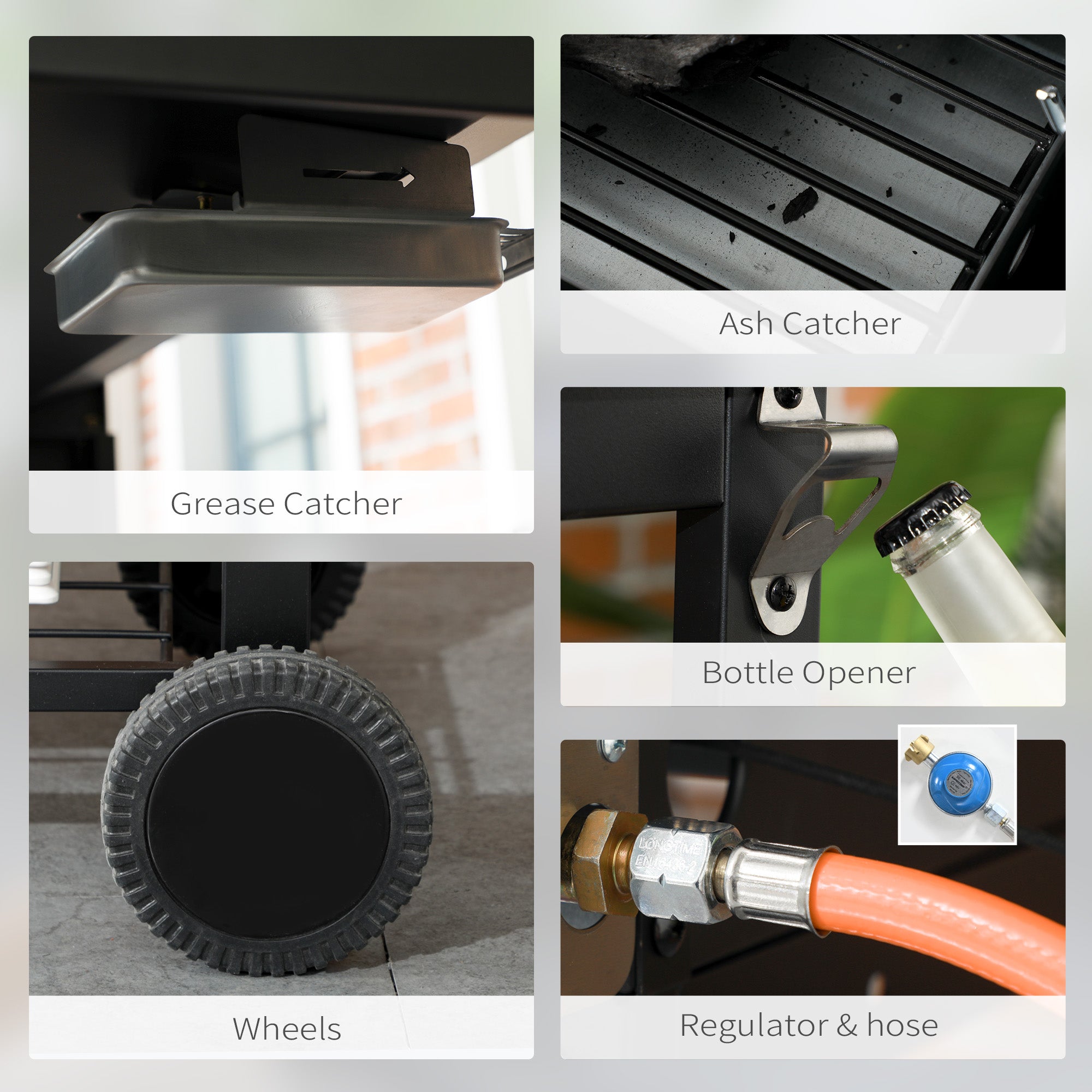 Outsunny Dual Fuel BBQ Grill - Black