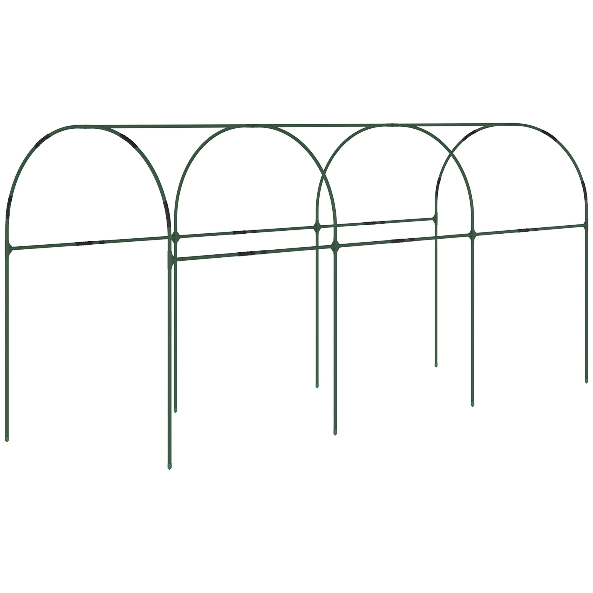 Outsunny Tunnel Tomato Greenhouse with 4 Hoops and Top Tap, Pointed Bottom and Guy Ropes, 400 x 123 x 171 cm, Clear