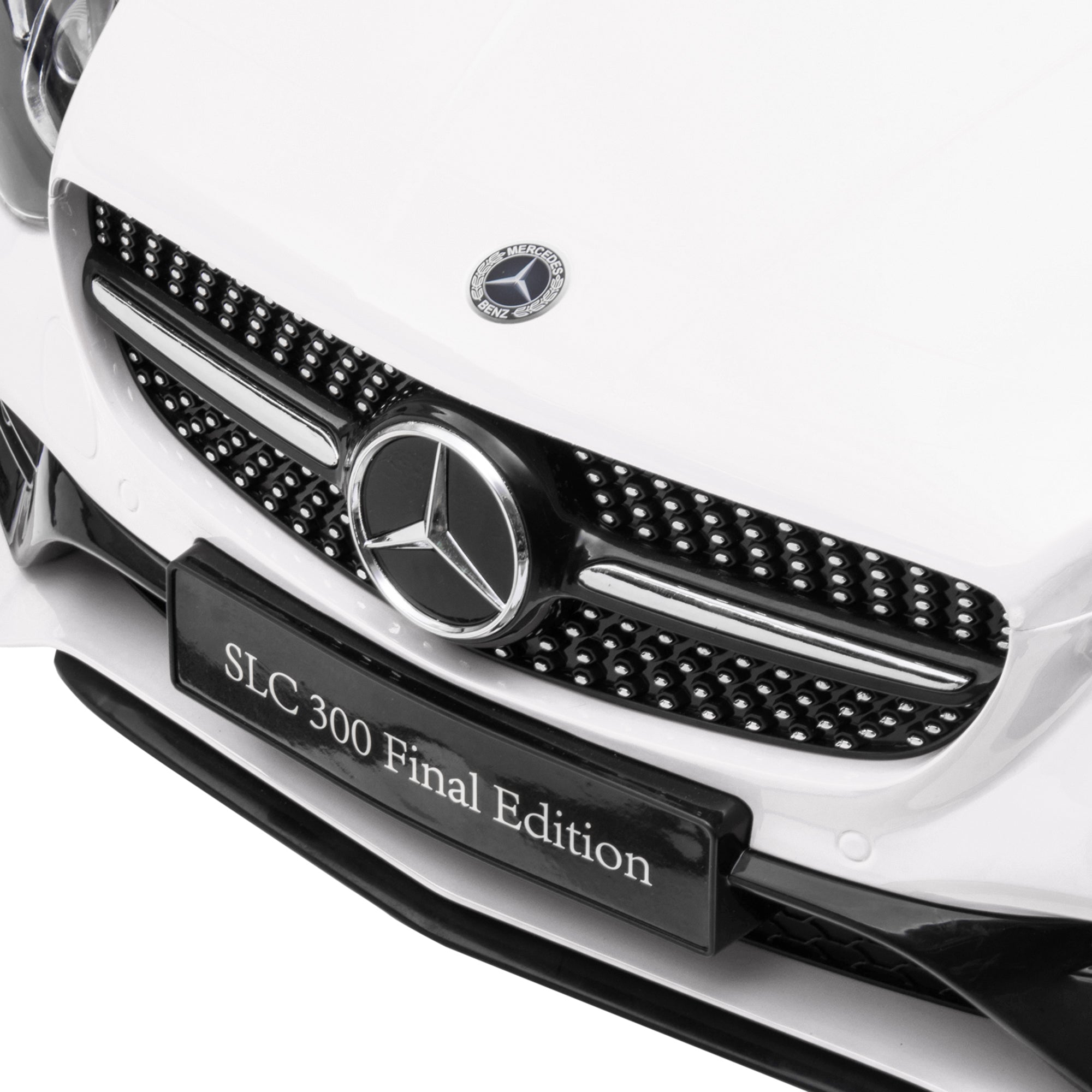 AIYAPLAY Benz SLC 300 Licensed 12V Electric Car for Kids, Kids' Electric Ride on with Parental Remote, Music Lights, Suspension Wheels for 3-6 Years, White