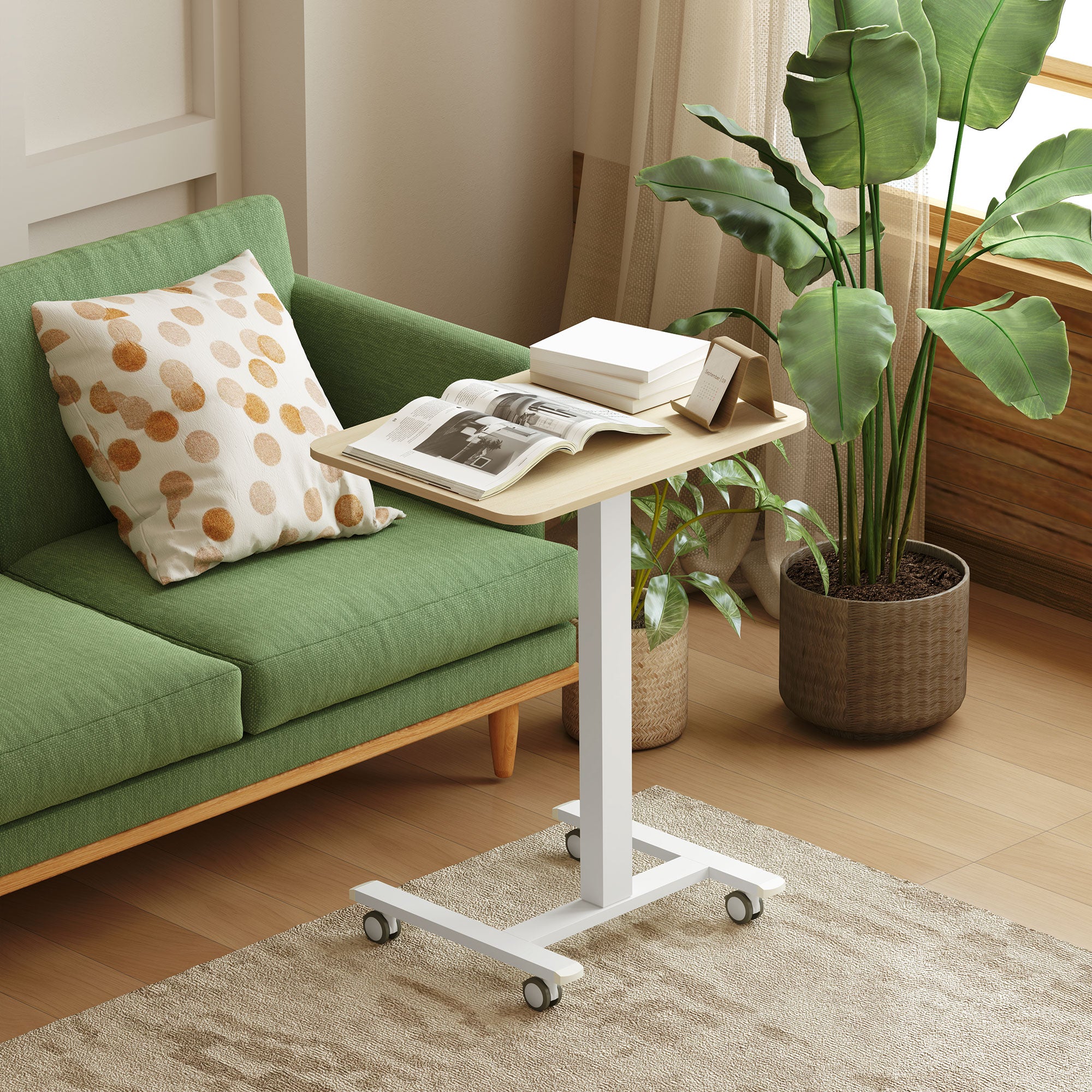 Vinsetto 68-108cm Height Adjustable Work Desk - Wood-Effect/White