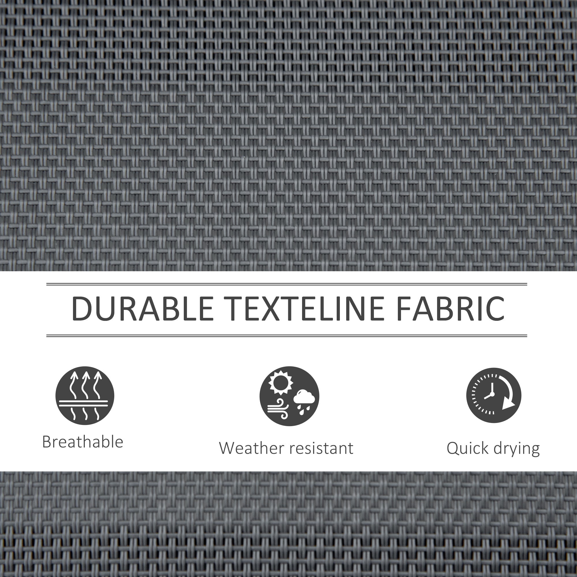 Outsunny 3-Seat Glider Rocking Chair for 3 People Garden Bench Patio Furniture Metal Frame, Grey 