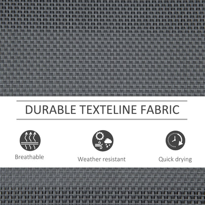 Outsunny 3-Seat Glider Rocking Chair for 3 People Garden Bench Patio Furniture Metal Frame, Grey 