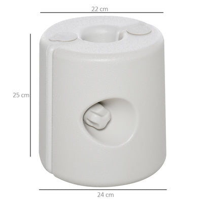 Outsunny 4 Pack 36 kg Gazebo Weights, Canopy Tent Weights with Rapid Clip, Gazebo Leg Weights Fill with Sand or Water, White 