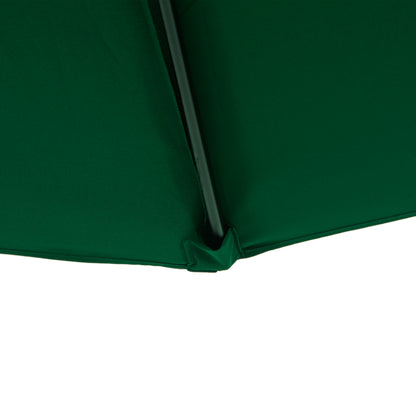Outsunny 3(m) Half Parasol, Semi Round Umbrella with Metal Frame, Crank Handle for Balcony, Garden, Green 