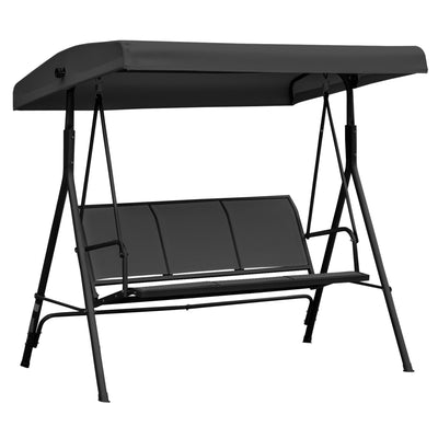 Outsunny Three-Seater Garden Swing Chair, with Canopy - Black 