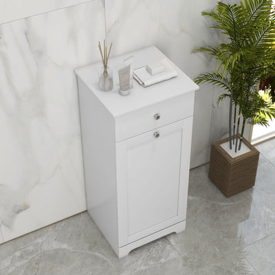 HOMCOM Single Hamper Laundry Storage Cabinet - White 