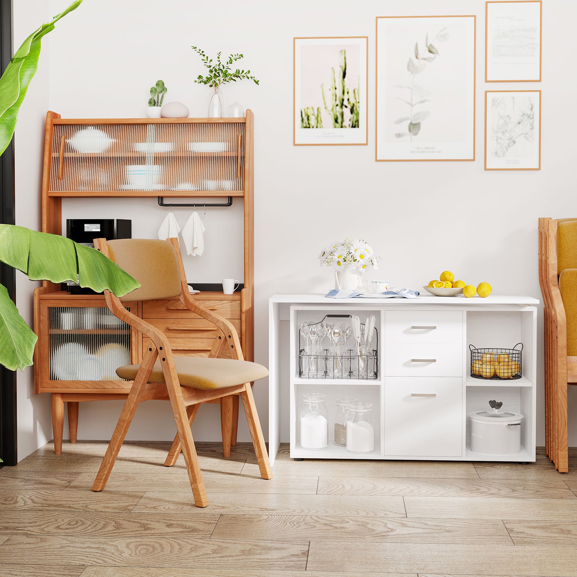 HOMCOM L-Shaped Computer Desk with Storage Compartments, Drawer and Cabinet, Laptop PC Corner Table, Home Office Workstation, 120 x 115 x 76cm, White 