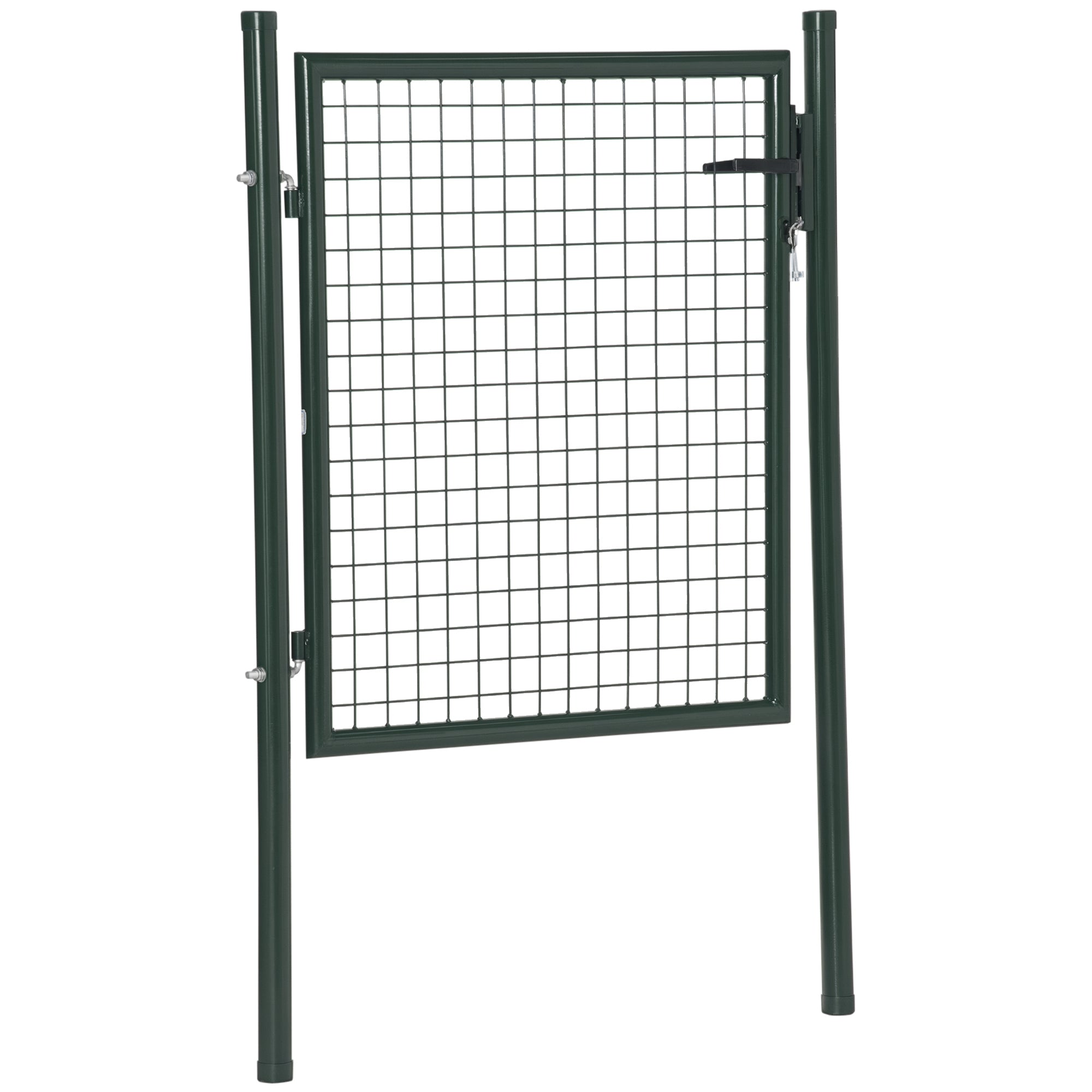 HOMCOM Green Steel Garden Gate with Lock and 3 Keys 97 x 150cm, Green 