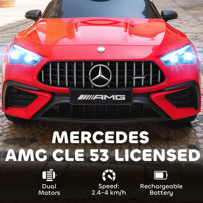 AIYAPLAY Licensed Mercedes AMG Kids Electric Car, 12V Ride On Car with Dual Motors, Remote Control for 3-6 Years, Red 