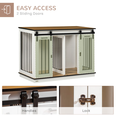 PawHut Dog Crate Furniture for Large Dogs, Double Dog Cage for Small Dogs 