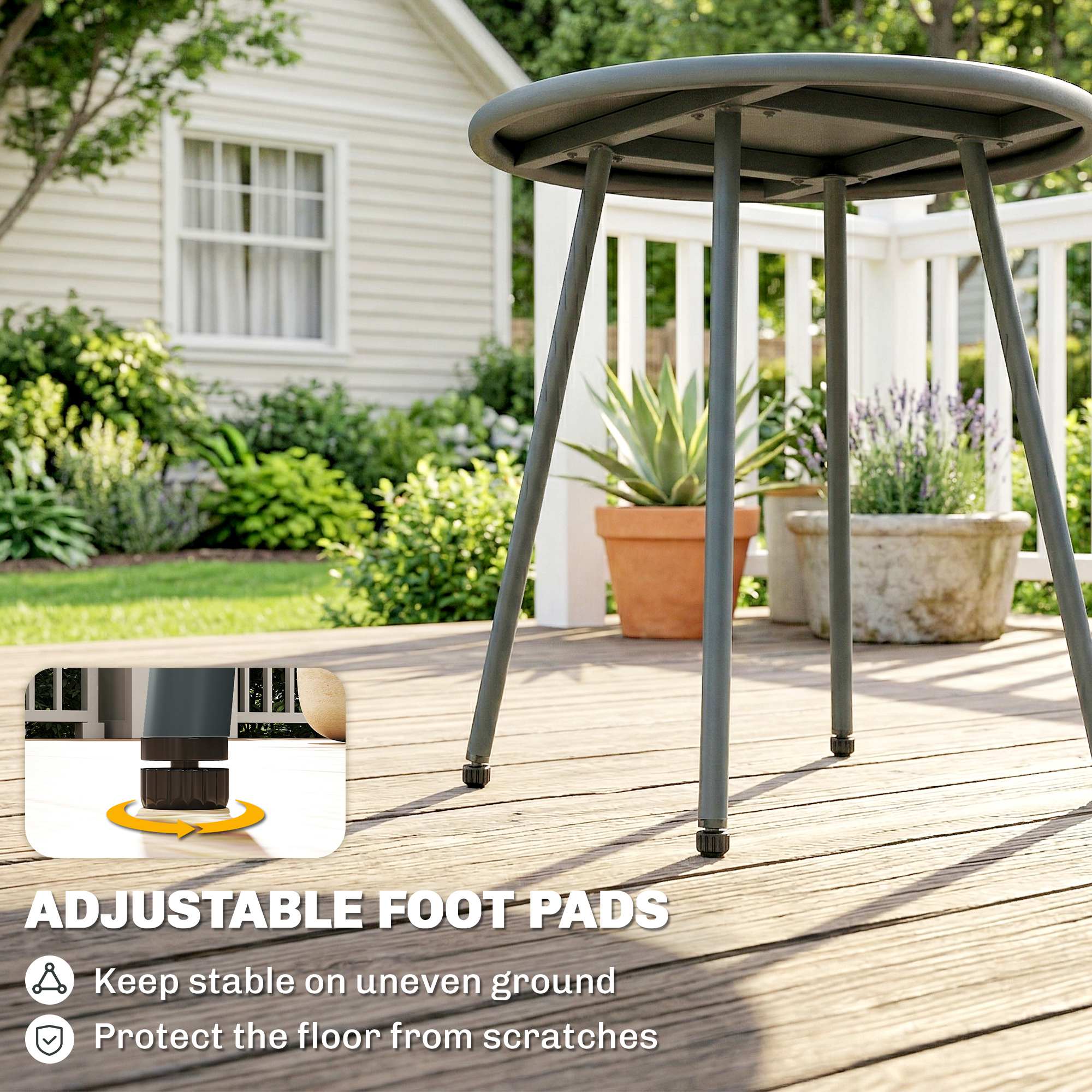 Outsunny 3 Piece Rattan Bistro Set, Outdoor Garden Furniture Set with 2 Chairs, Round Coffee Table for Patio, Balcony, Dark Grey 
