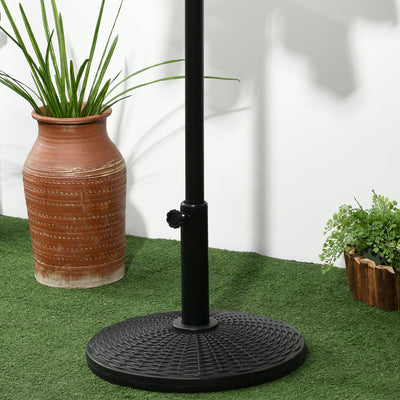 Outsunny 11.5 kg Plastic and Cement Rattan Pattern Parasol Base - Black 