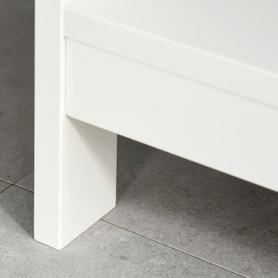 HOMCOM Console Table Side Desk w/ Shelves Drawers Open Top X Support Frame Living Room Hallway Home Office Furniture White 
