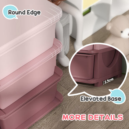 HOMCOM Kids Storage Unit, with Nine Drawers - Pink