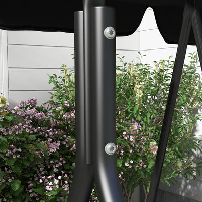 Outsunny Three-Seater Garden Swing Chair, with Adjustable Canopy - Black 