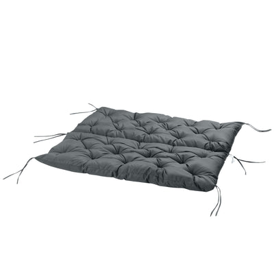 Outsunny Garden Bench Cushion, 2 Seater Swing Chair Cushion, Seat Pad with Ties for Indoor and Outdoor Use, 110 x 120 cm, Dark Grey 