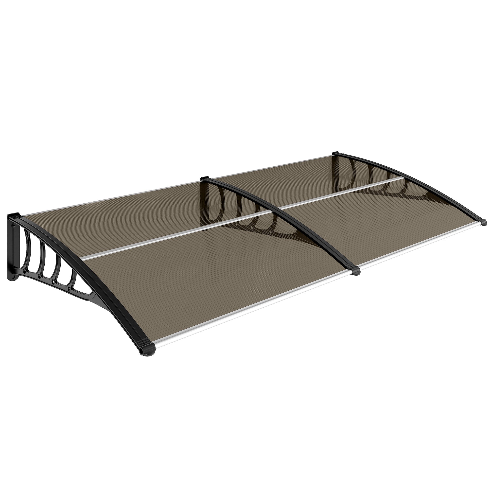 Outsunny Front Door Canopy, Outdoor Awning, Rain Shelter, 200 x 96cm, Brown 