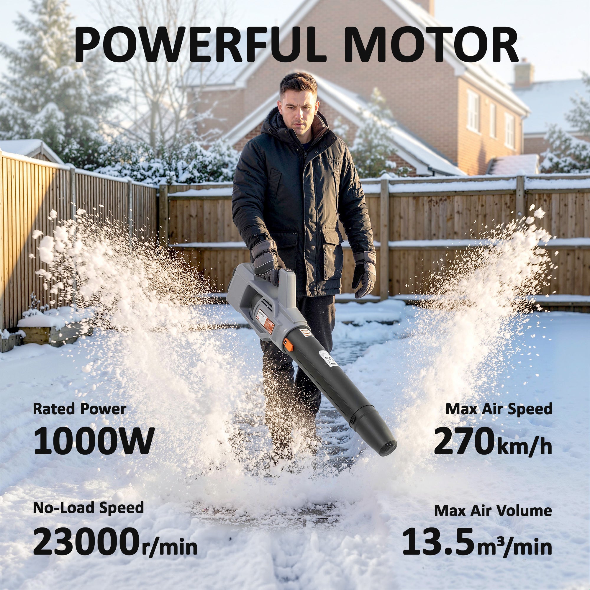 Outsunny Leaf Blower Cordless with 2 x 4000mAh Batteries & Charger, 36V Lightweight Garden Blower with 1000W Brushless Motor 
