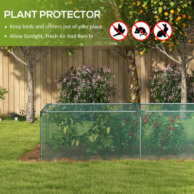 Outsunny 8' x 4' Plant Protection Cage, with Door, Green 