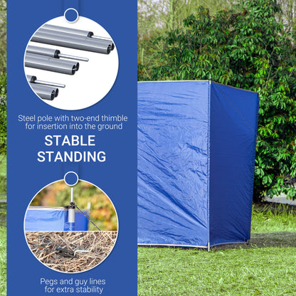 Outsunny Camping Windbreak, Foldable Portable Wind Blocker w/ Carry Bag and Steel Poles, Beach Sun Screen Shelter Privacy Wall, 620cm x 150cm 
