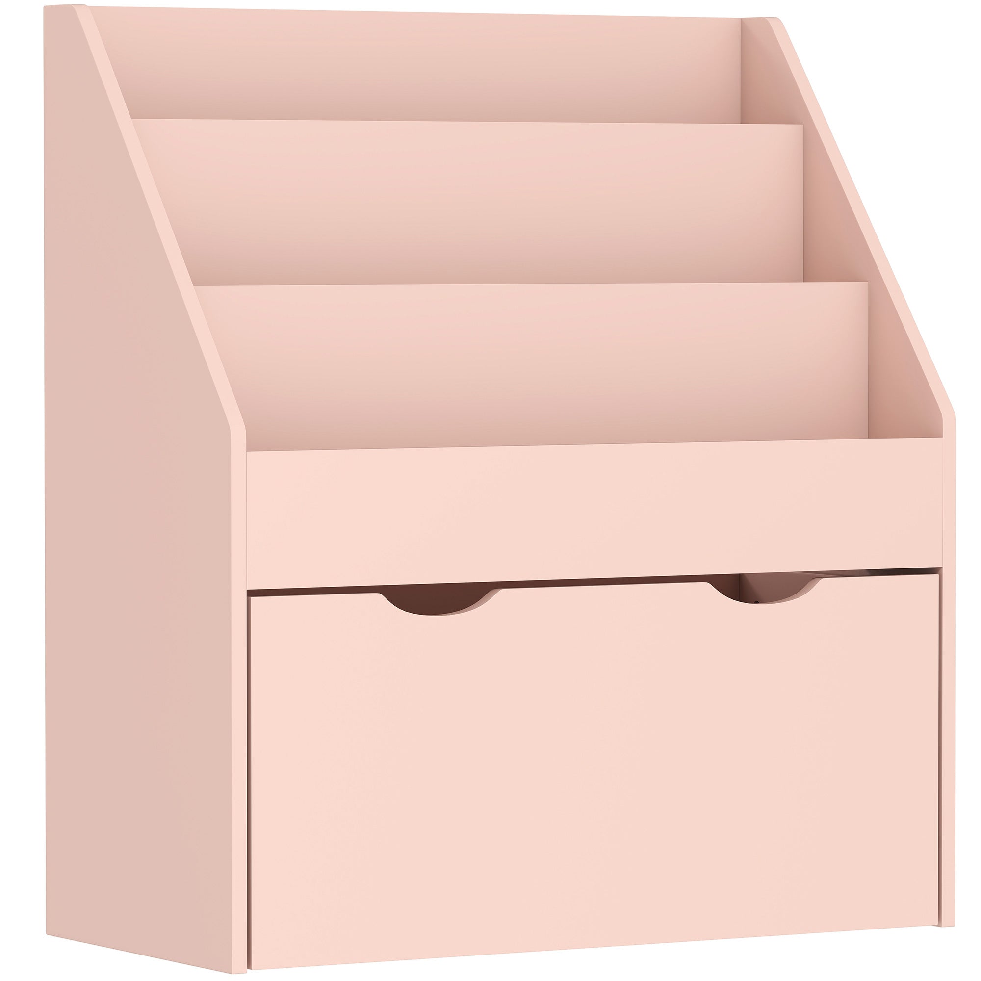 AIYAPLAY Bookcase for Kids with Shelves, Drawer, Bookcase for Bedroom, Playroom, Pink 