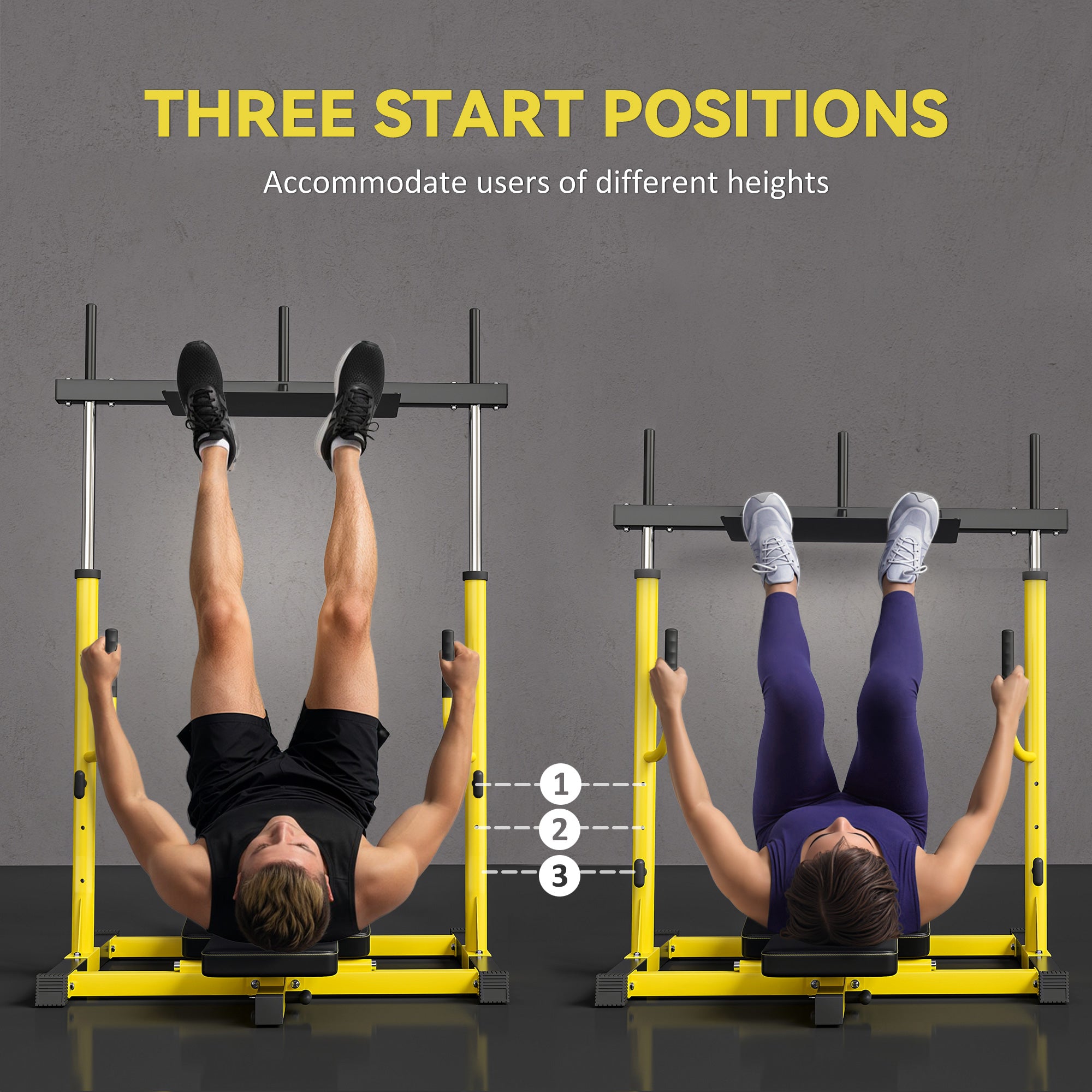 SPORTNOW Vertical Leg Press Machine with Adjustable Leg, Back and Head Positions, 1" Standard Plate Compatible, Yellow 