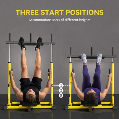 SPORTNOW Vertical Leg Press Machine with Adjustable Leg, Back and Head Positions, 1" Standard Plate Compatible, Yellow 