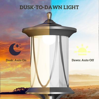 Outsunny Solar Lamp Post Light, 1.3 M LED Outdoor Street Light, Waterproof IP44 for Patio, Garden, Pathway, Cool White 