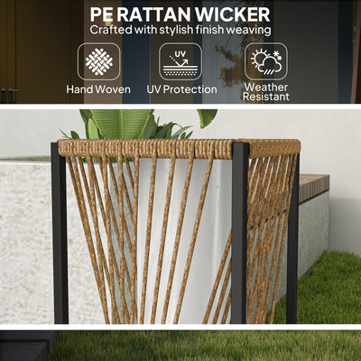 Outsunny Rattan Solar Garden Lights, Auto On/Off LED Floor Lamp, Sand Brown 