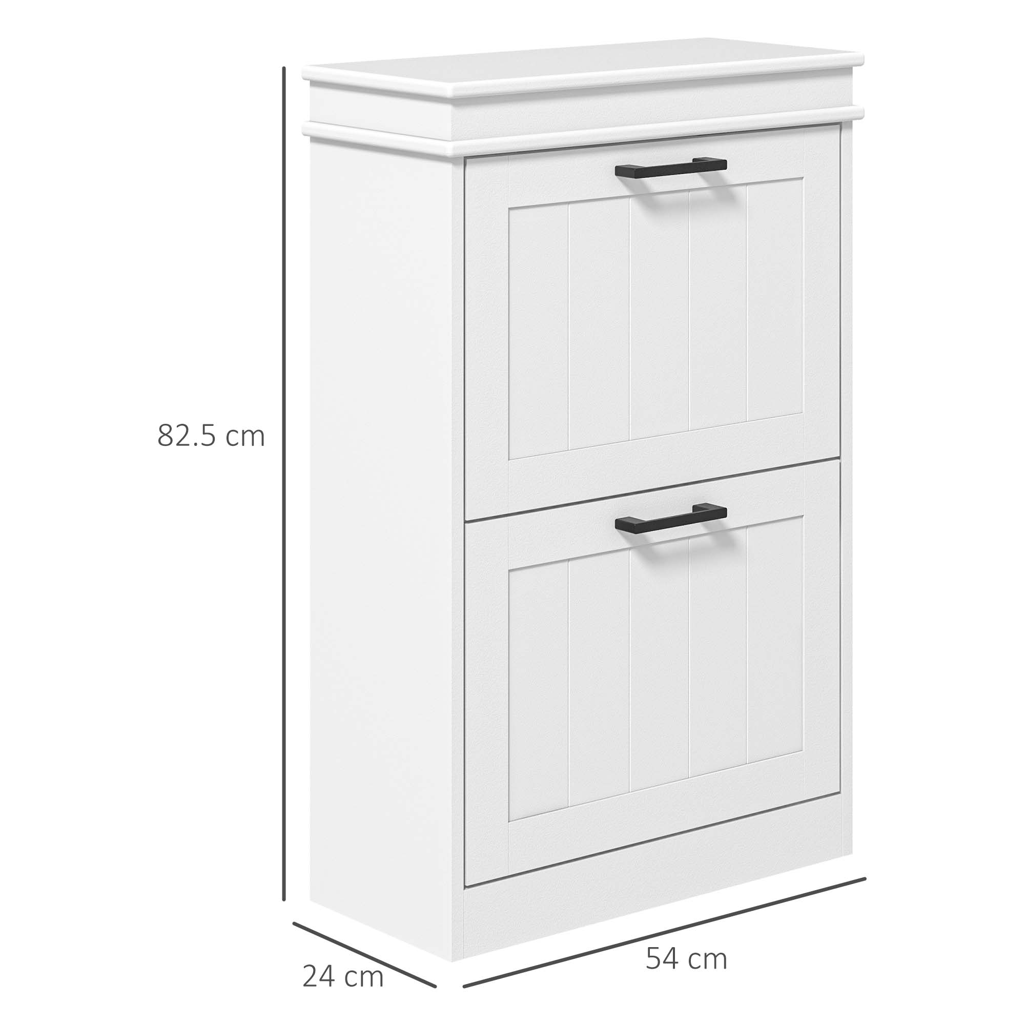 HOMCOM Two-Drawer Minimalistic Shoe Storage Cabinet, for 10 Shoes 